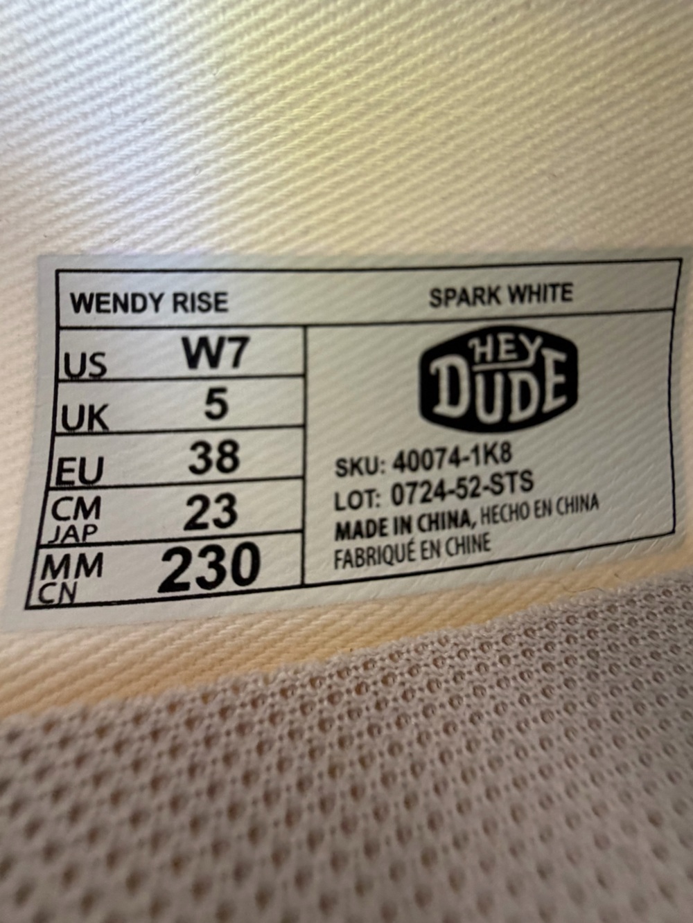 Hey Dude Women’s Wendy Sox Spark White Casual Slip On Shoes Size 7 Women's NWOT - Picture 7 of 9